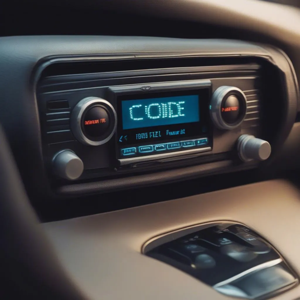 Car radio displaying &quot;CODE&quot; prompt