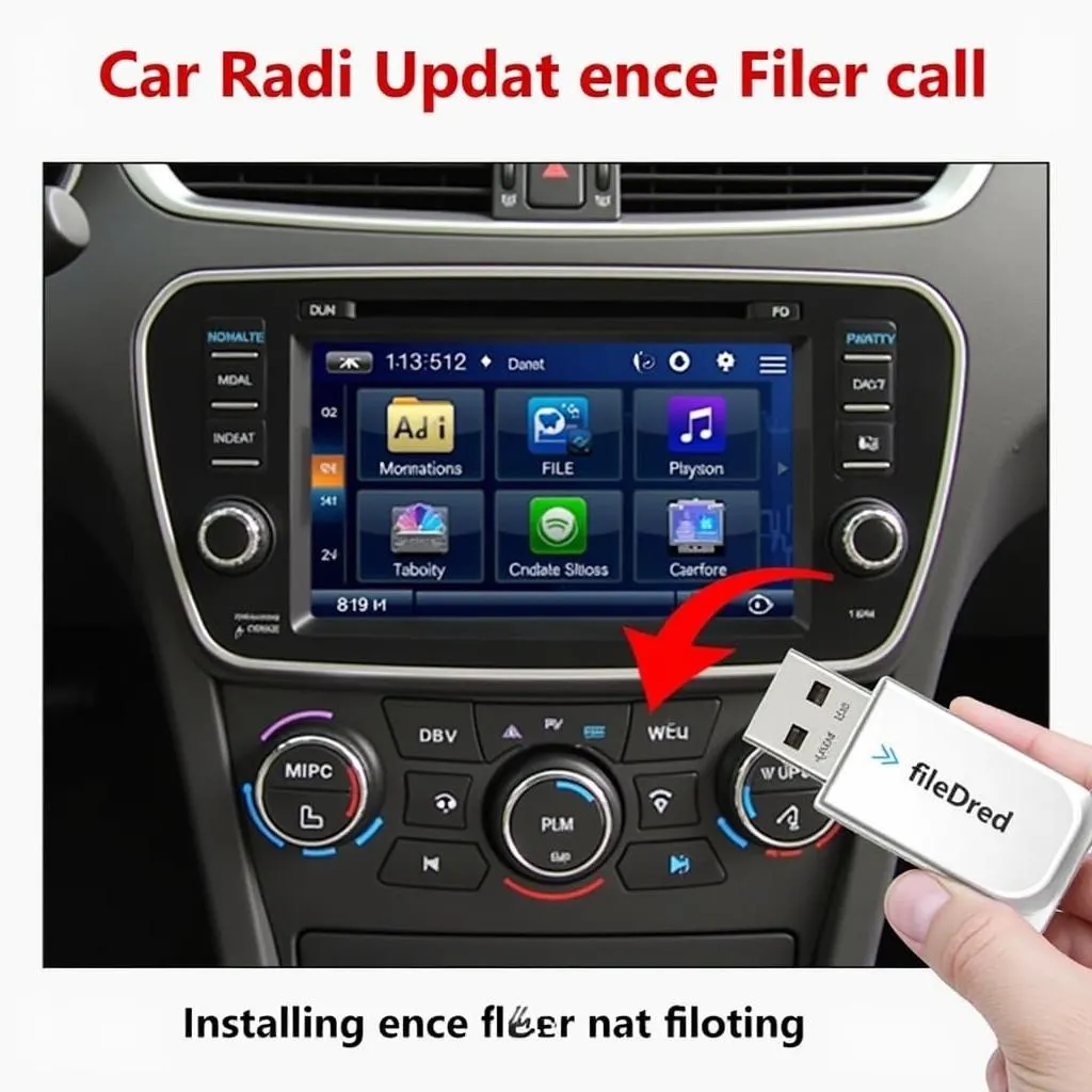 Car radio software update via USB drive