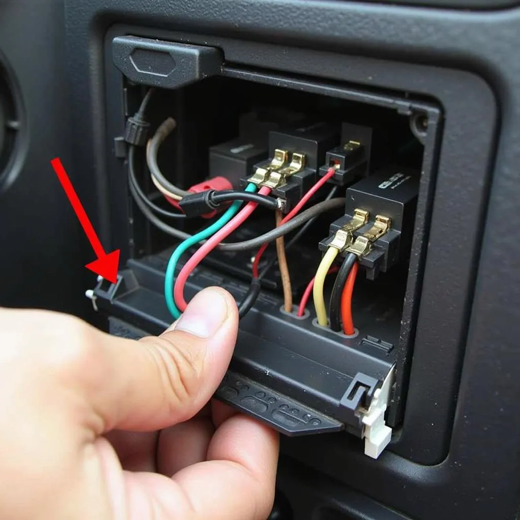 Inspecting car radio wiring harness