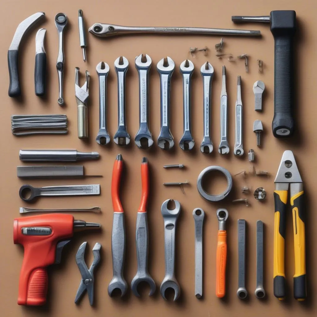 Assortment of tools for car repair