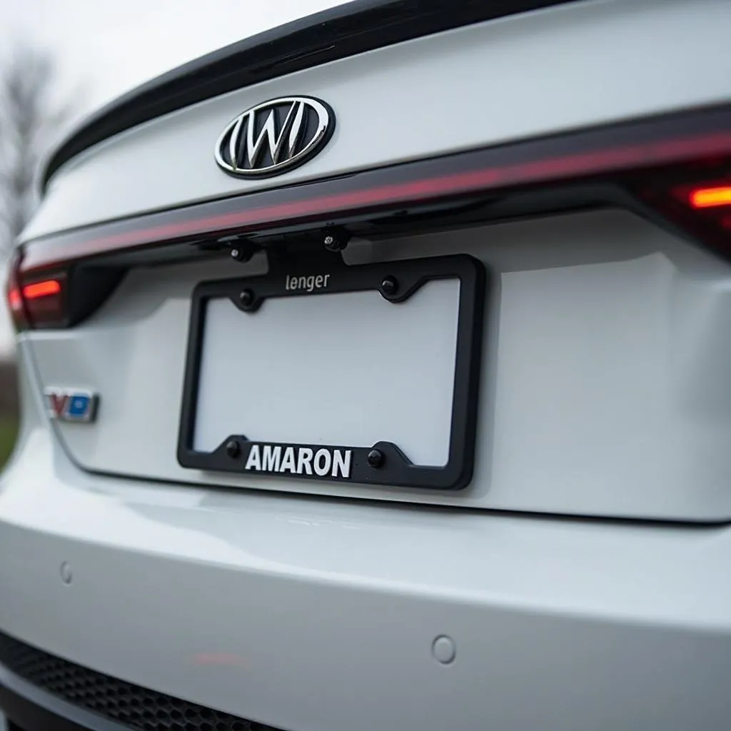 Car with installed anti-theft license plate screws