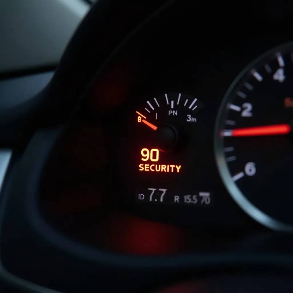 Chevrolet Malibu dashboard with flashing security light