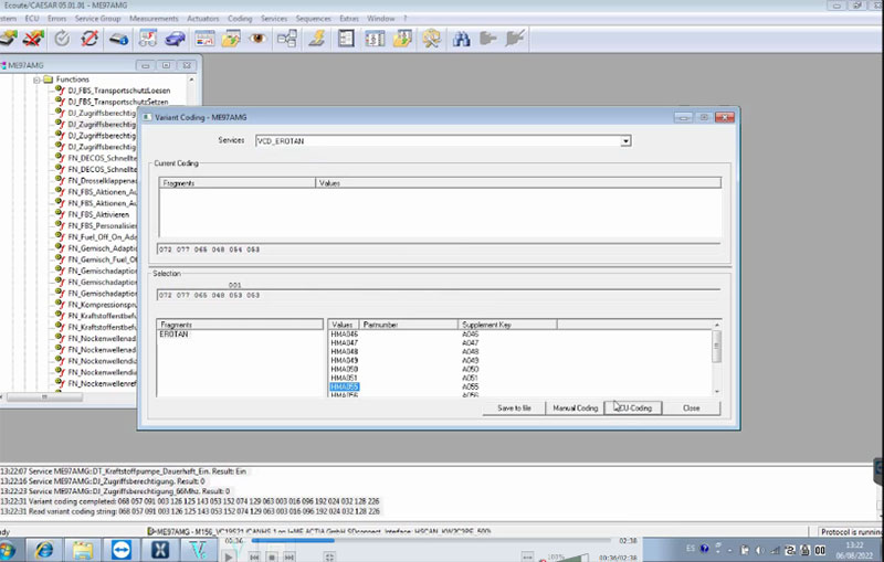 Complete additional ECU Coding