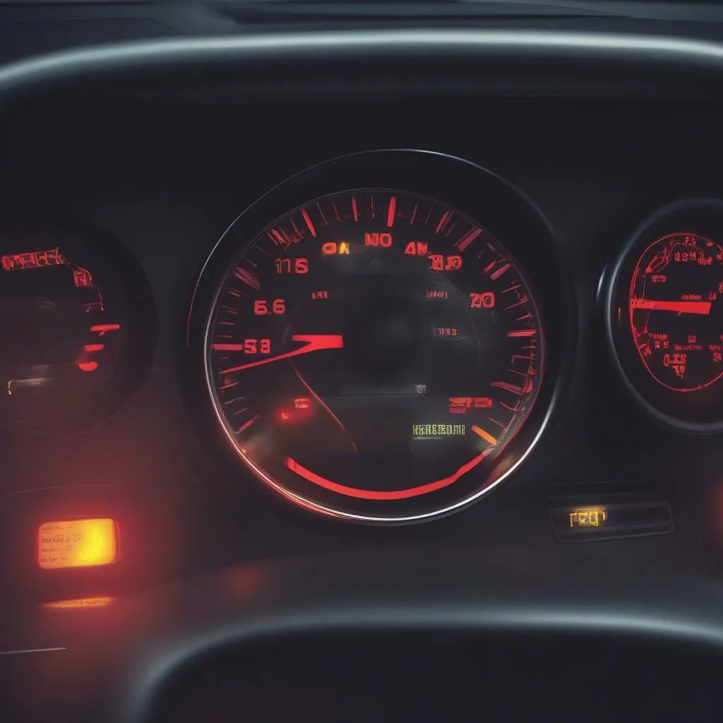 Dashboard warning lights indicating a potential anti-theft system issue