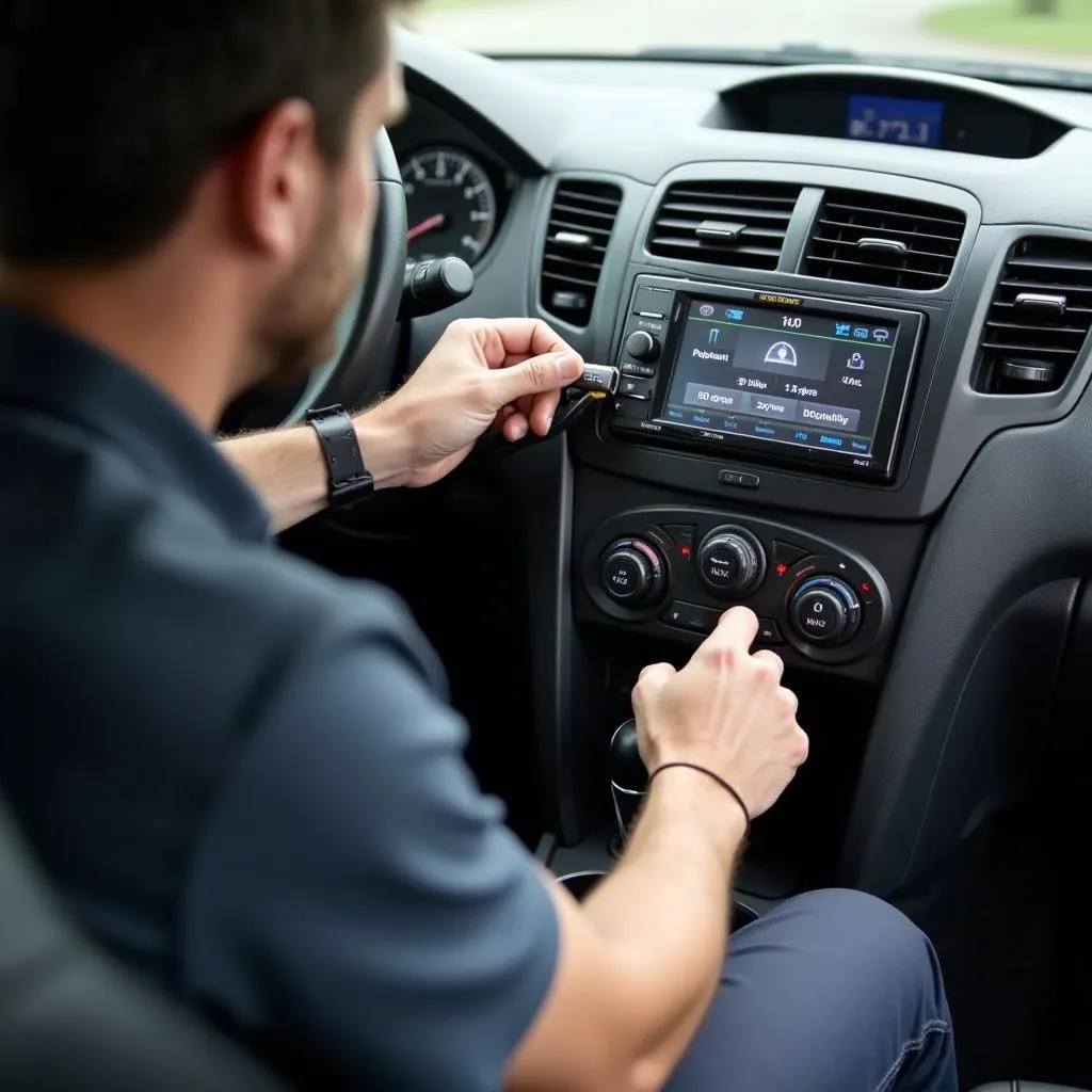 Double-din Bluetooth radio installation process