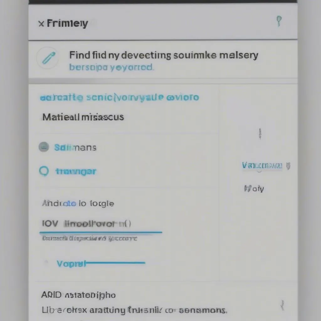 Find My Device settings page on Android