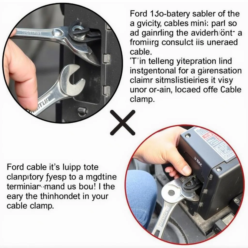 Disconnecting the negative battery terminal on a Ford F150