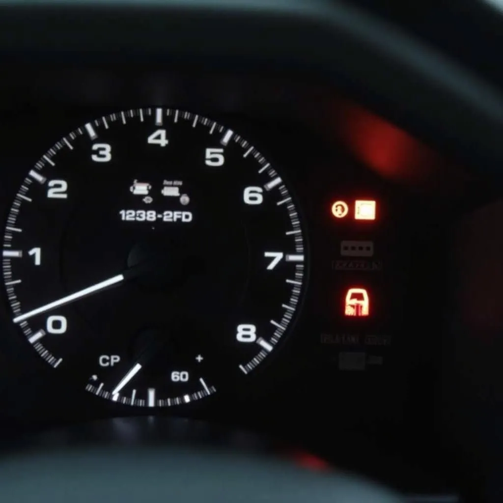 Ford F150 dashboard with warning lights illuminated