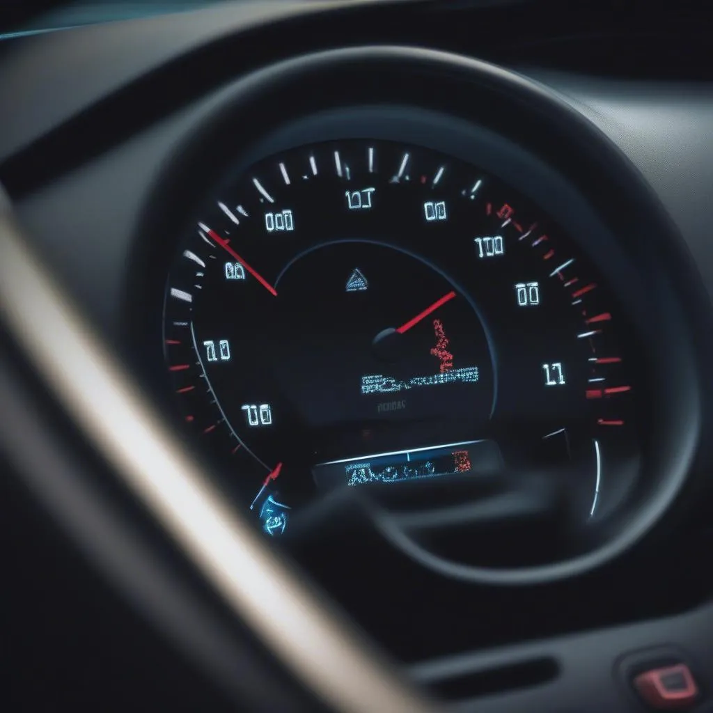 Ford Fusion dashboard with flashing anti-theft light