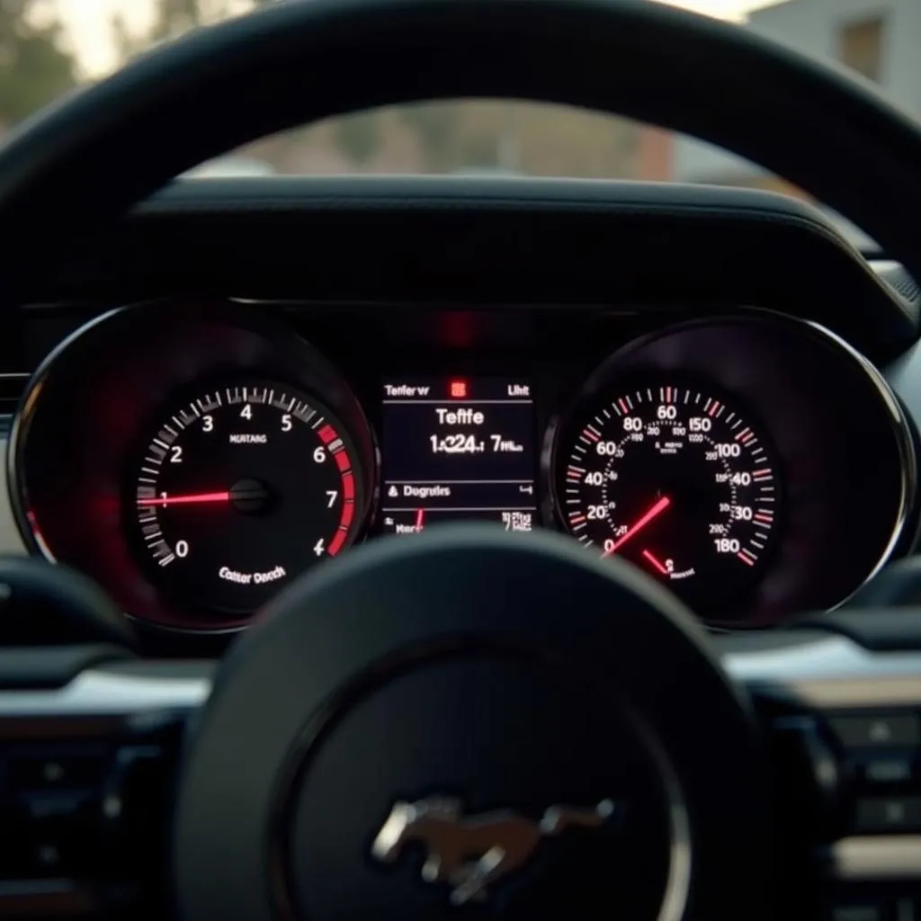 Ford Mustang Dashboard with Flashing Theft Light