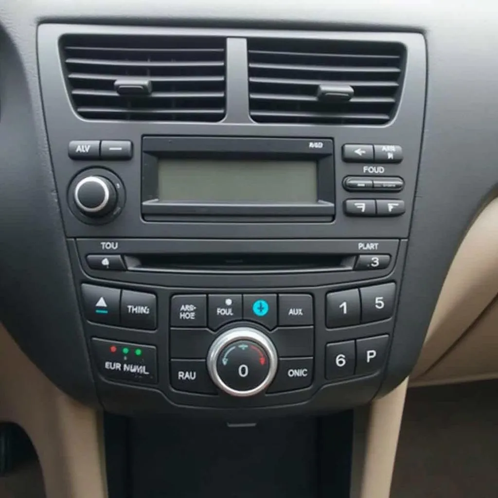 Car radio with buttons for inputting code