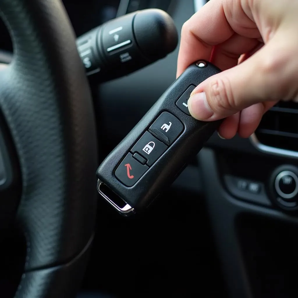 Honda Civic key fob inserted in the ignition