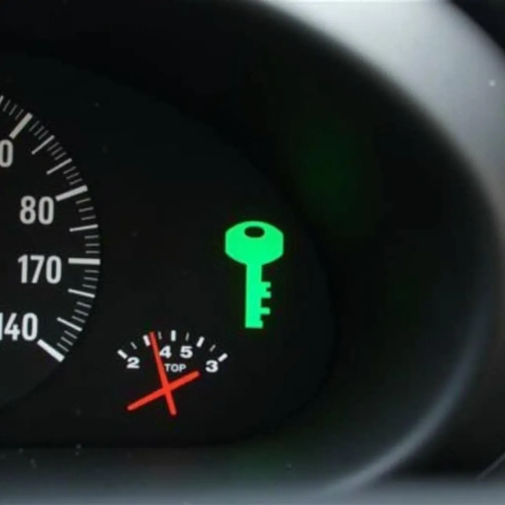 Honda Odyssey dashboard with flashing green key symbol