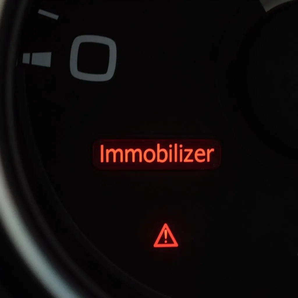 Hyundai dashboard with warning light