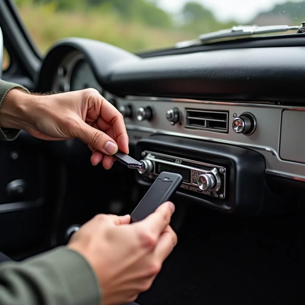 Installing a Bluetooth adapter in a vintage car