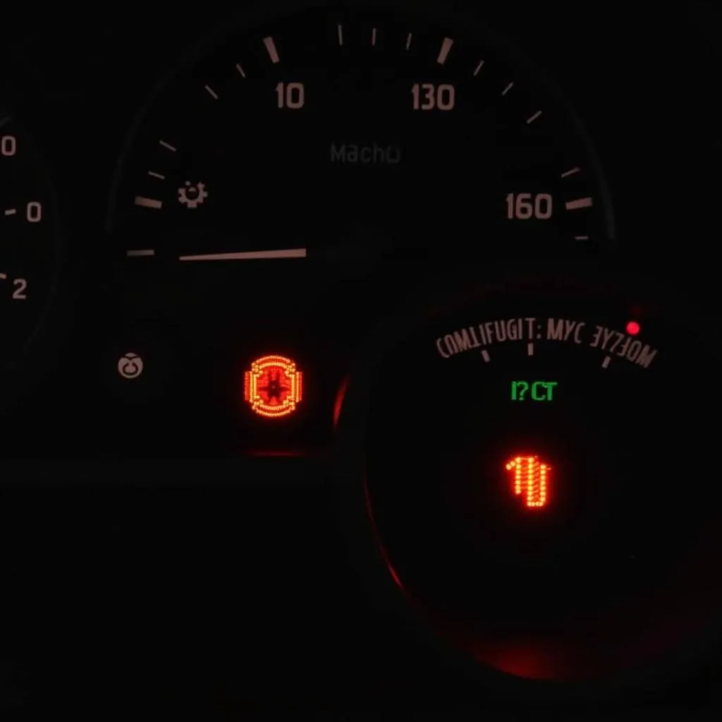 Jeep Liberty dashboard with warning lights