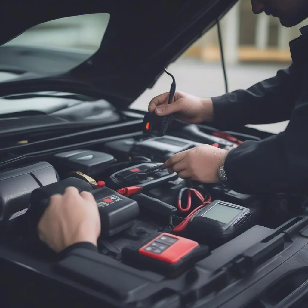 Mechanic diagnosing a Jetta GLI Autobahn