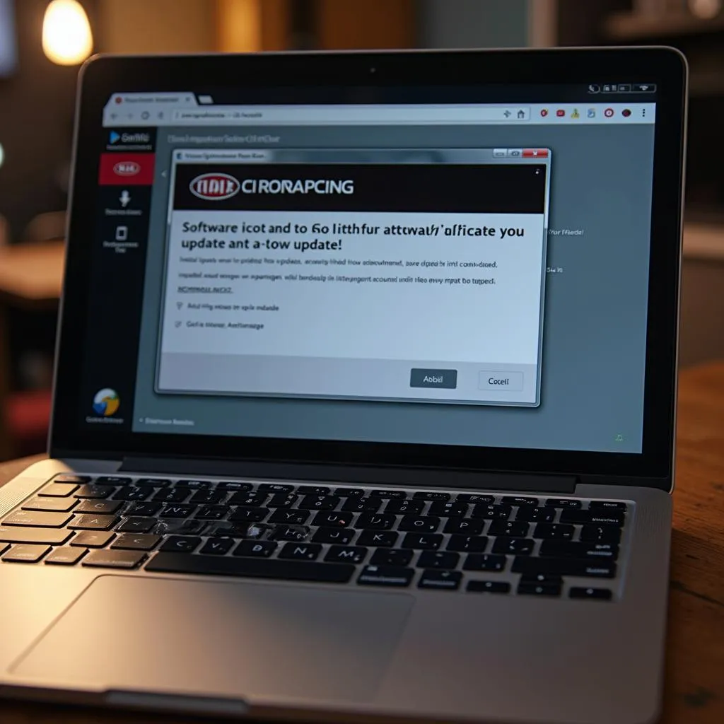 Kia Software Update on Laptop