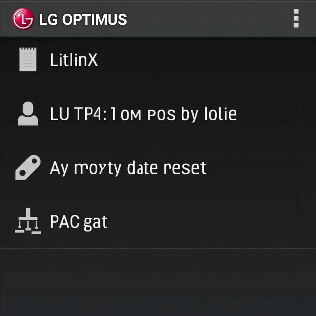 LG Optimus Factory Reset Menu