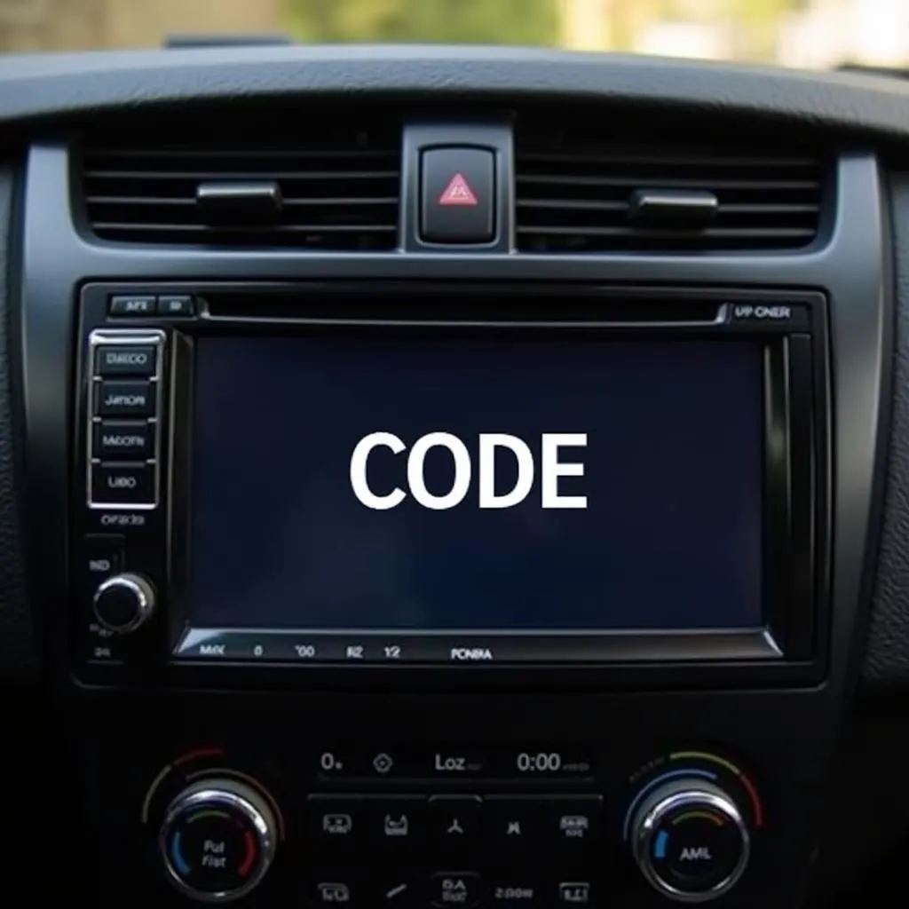 Car stereo display showing "CODE"