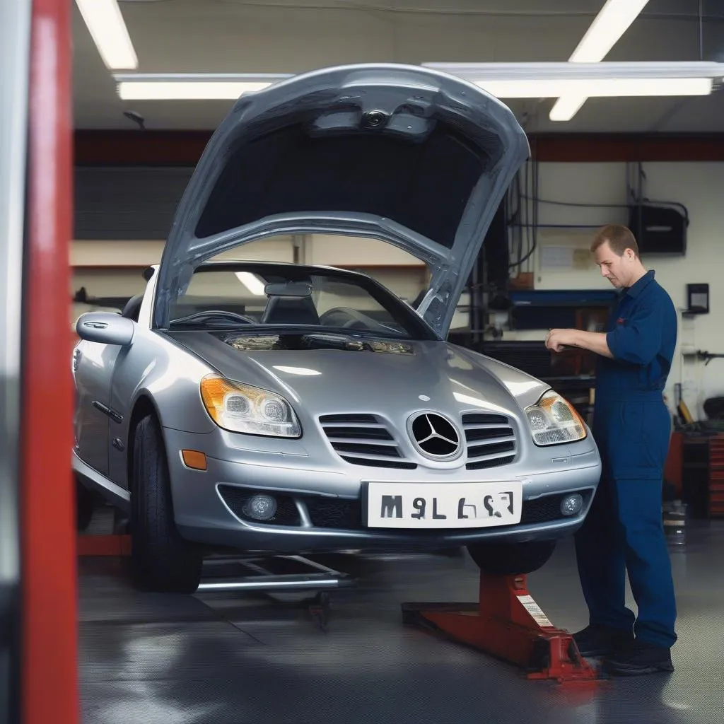 Mechanic Inspecting Undercarriage