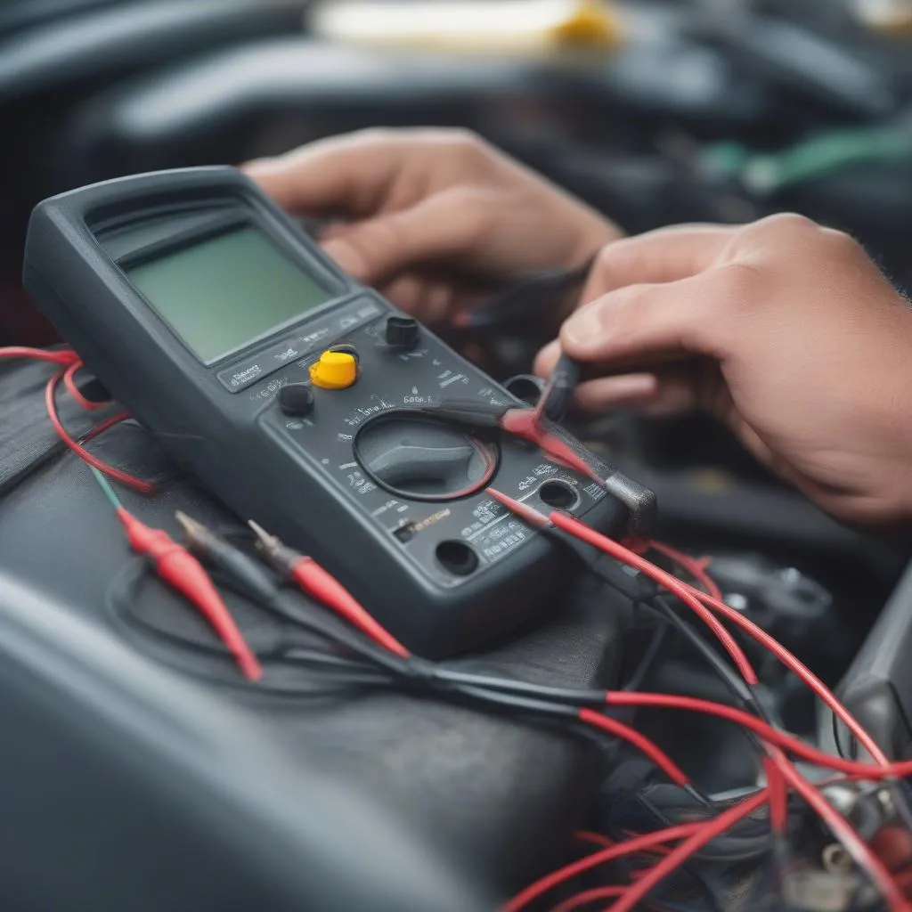 Mechanic Checking Car Wiring for Anti-theft System Issues