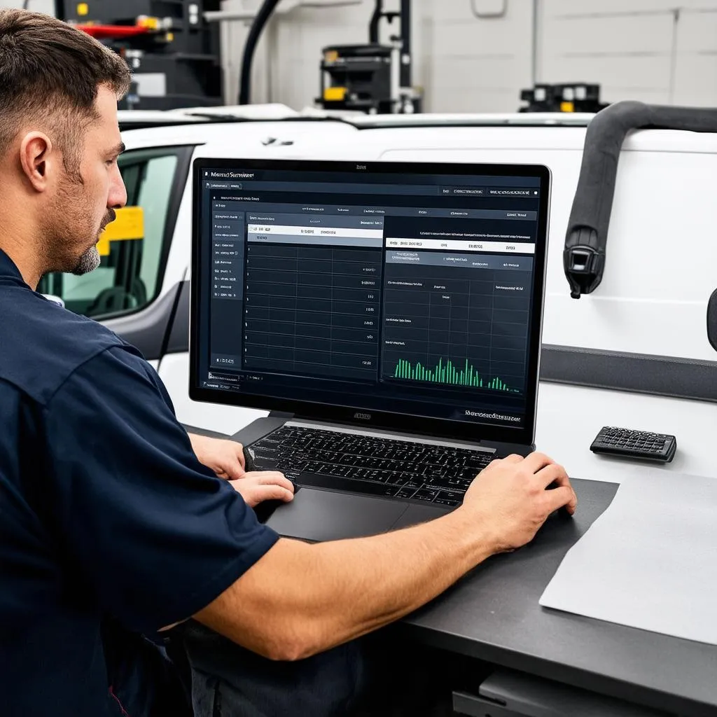 Mechanic Using Diagnostic Software