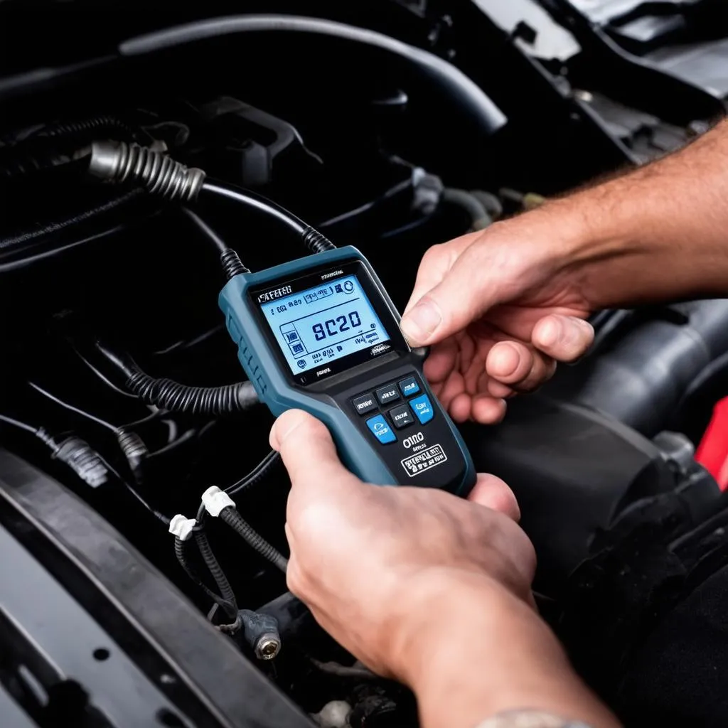 Mechanic Using Diagnostic Tool