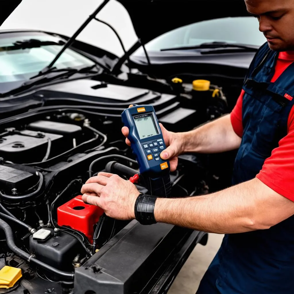 Mechanic Using Diagnostic Tool