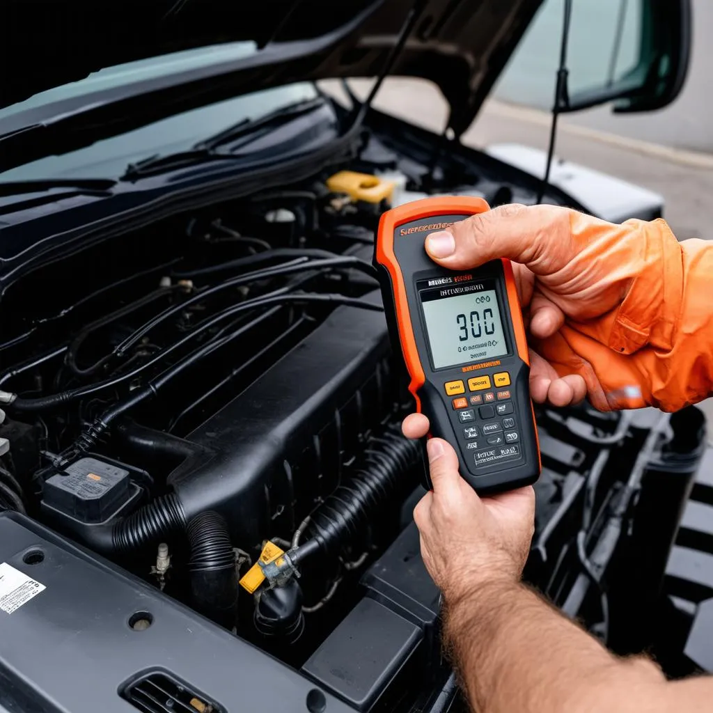 Mechanic Using Diagnostic Tool