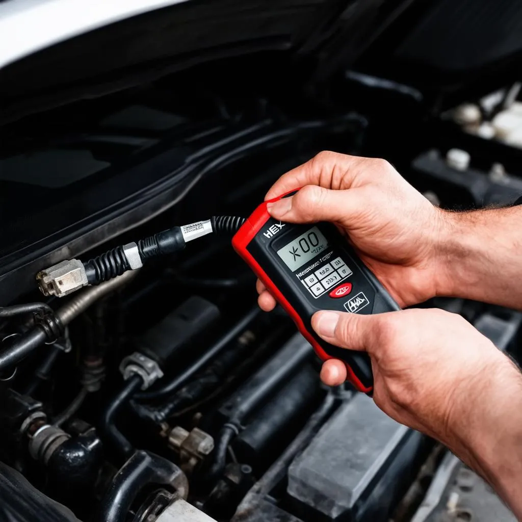 Mechanic Using HEX Tool on Mercedes