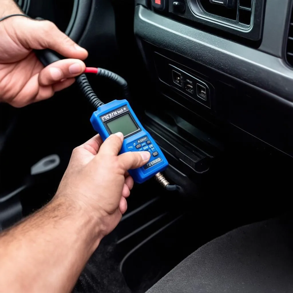 Mechanic Using VCDS on a Car