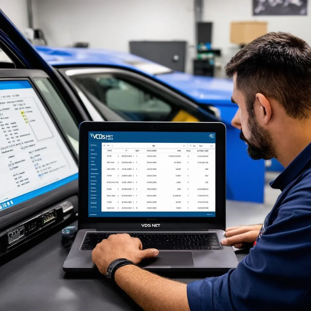 Mechanic using VCDS HEX-NET