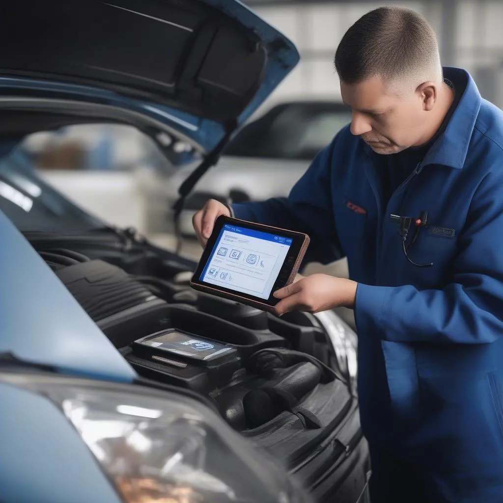 Mechanic Using VCDS Lite Bluetooth