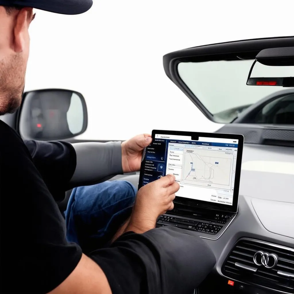 Mechanic Using VCDS on Audi Q5