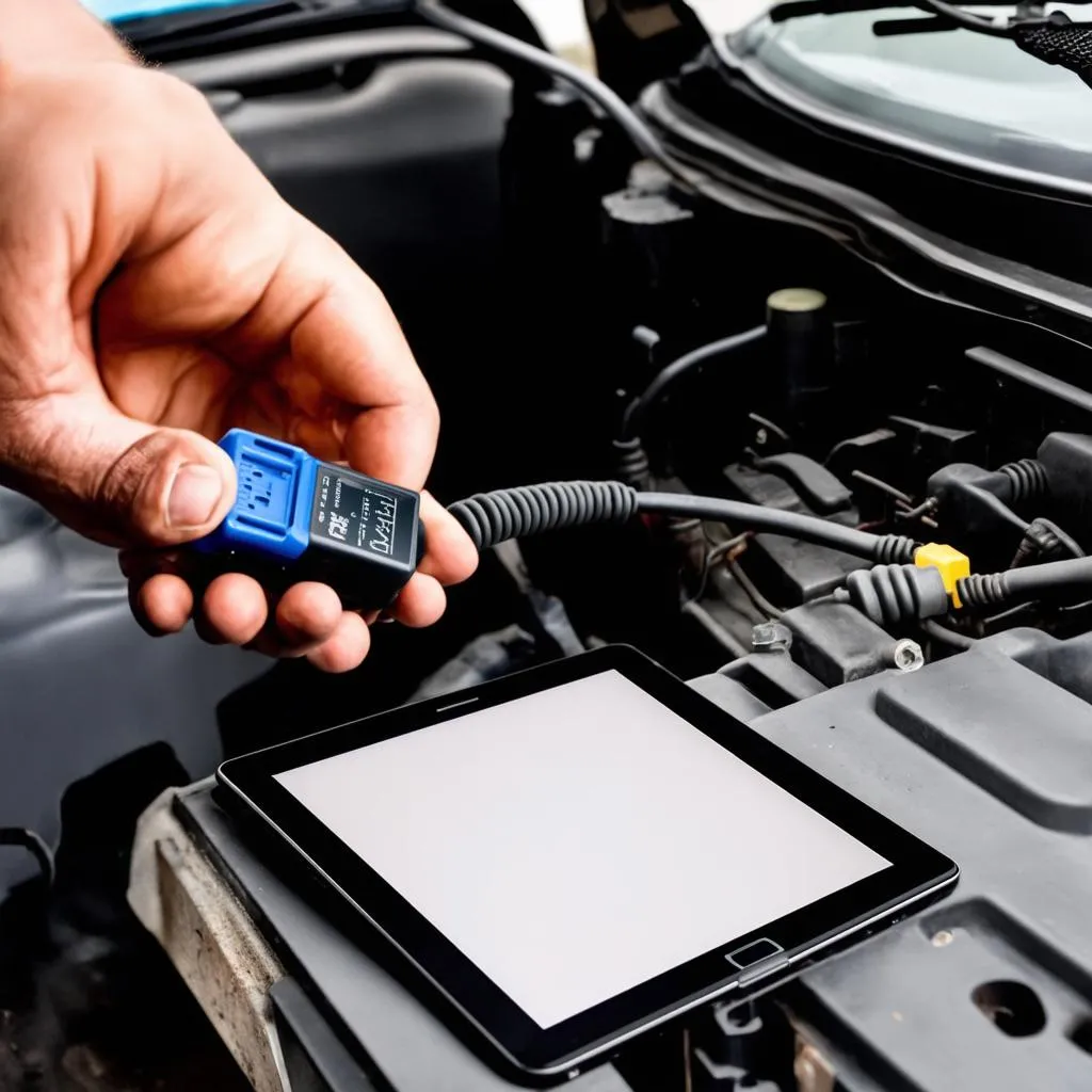 Mechanic Using VCDS on a Car