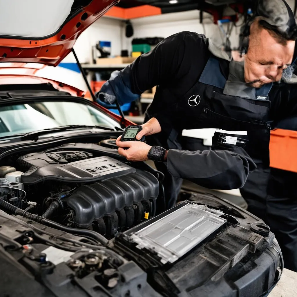 Car Mechanic using Diagnostic Tool