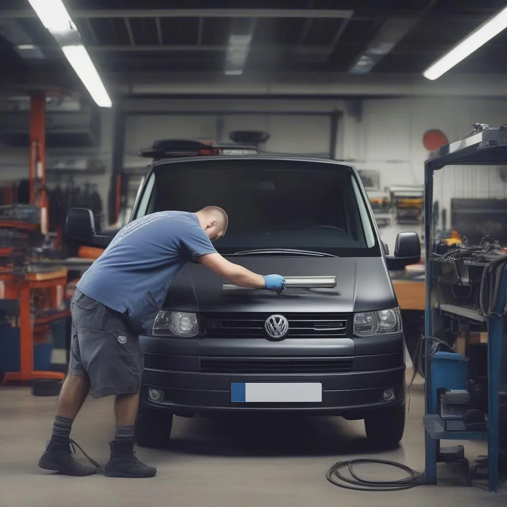 Mechanic Working on VW T5