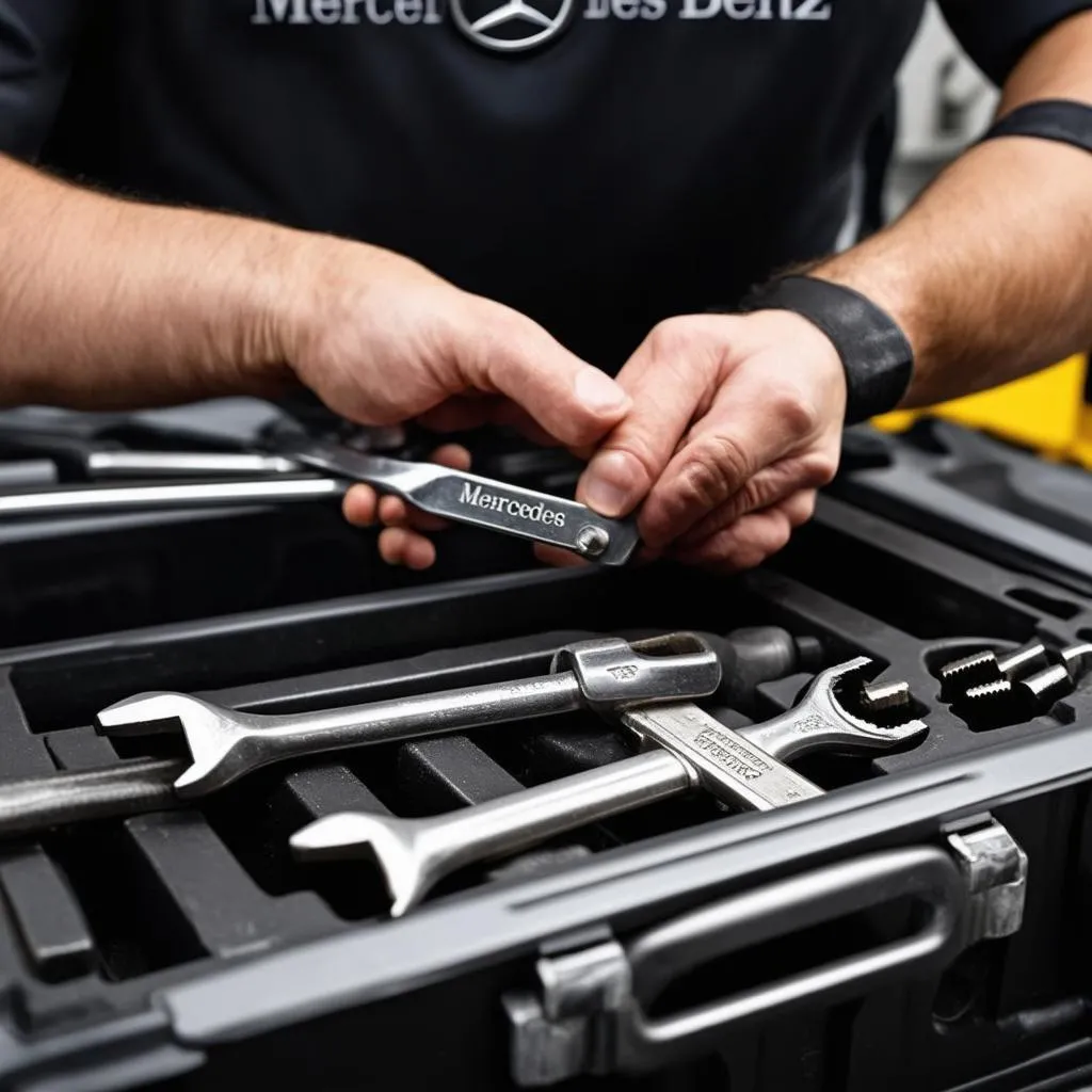 Close Up of Mercedes Benz Tool Set