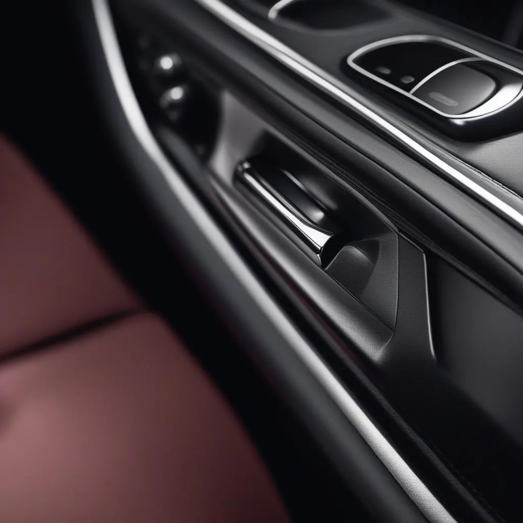 Close-up of Mercedes-Benz CLK console handle trim