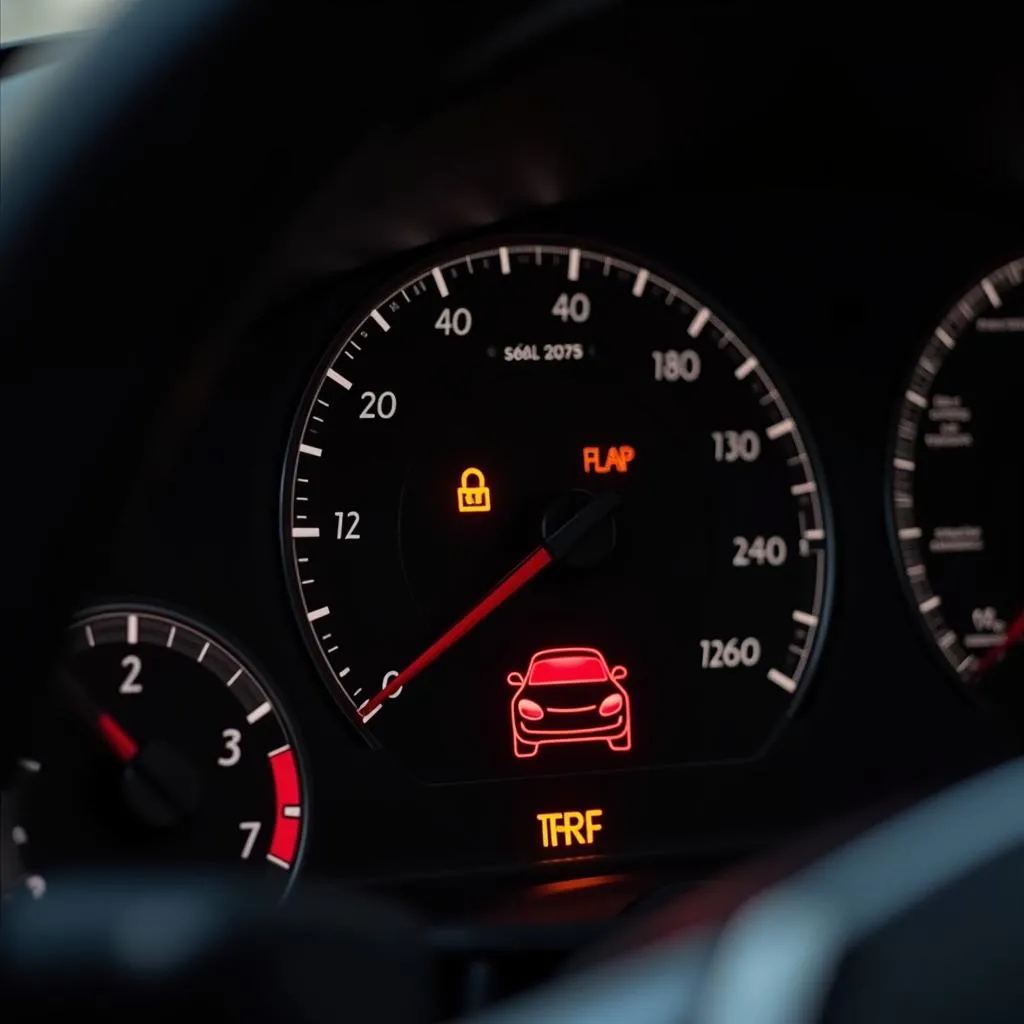 Mercedes-Benz dashboard with warning lights illuminated