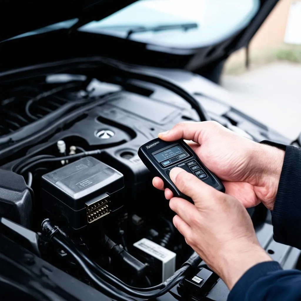 Connecting a diagnostic computer to a Mercedes Benz