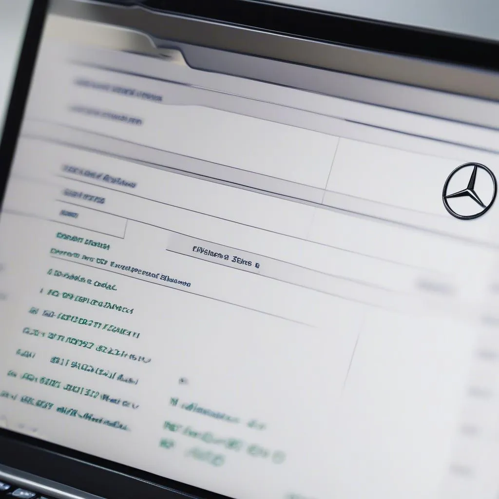 Mercedes-Benz diagnostic software on a laptop