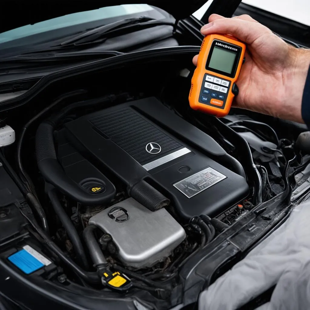 Mercedes Diagnostic Tool In Use