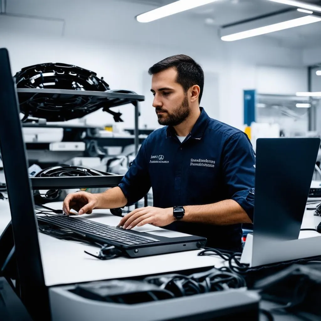 Mercedes Engineer Working