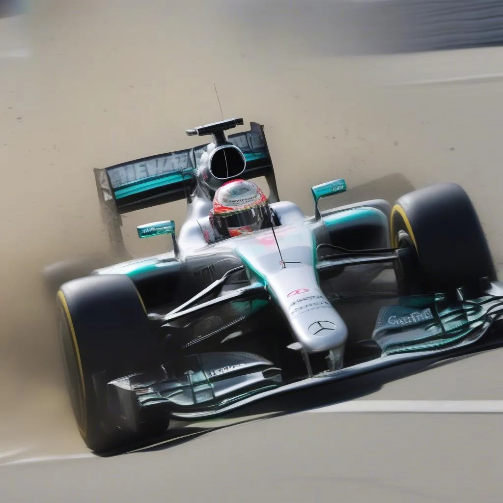 Mercedes F1 car experiencing porpoising