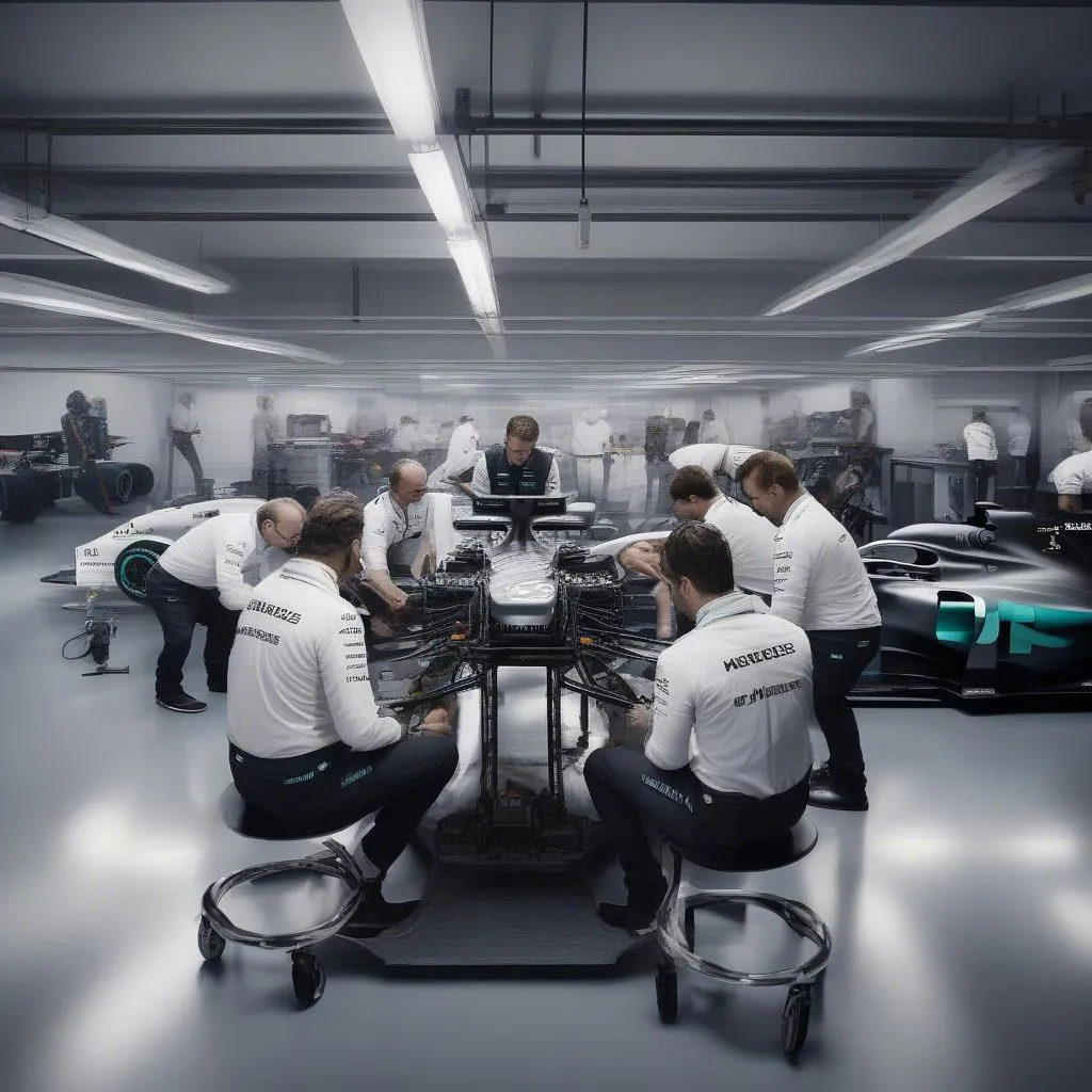 Mercedes F1 Engineers Working