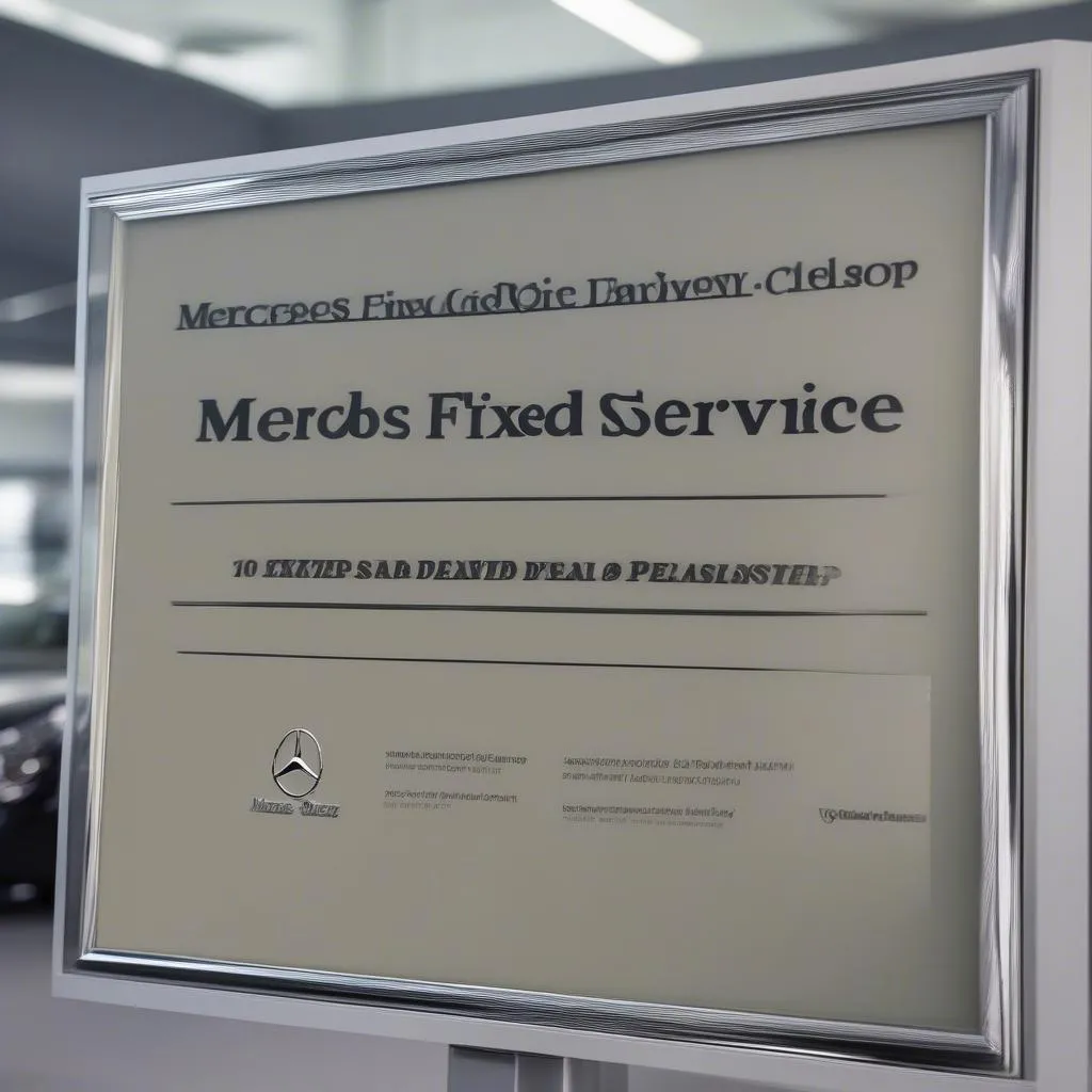 Mercedes Fixed Price Service Sign