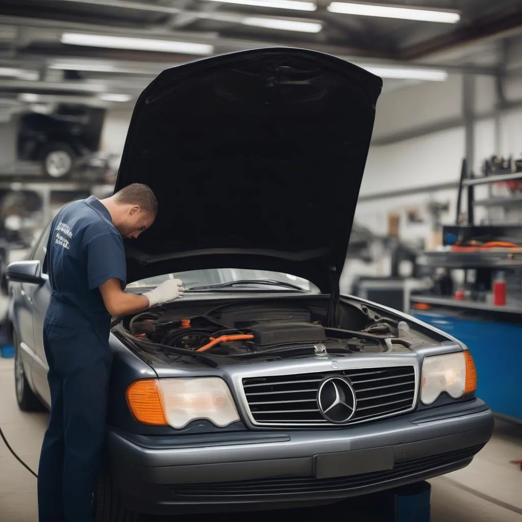 Mercedes Mechanic at Work