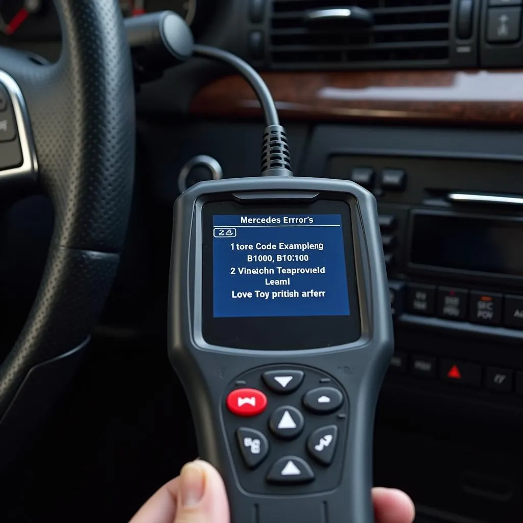 OBD2 Scanner Displaying Error Codes